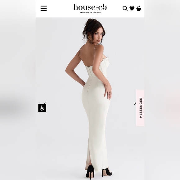 House of CB Ivory Charmaine Gown Size Small NWOT - Picture 3 of 6
